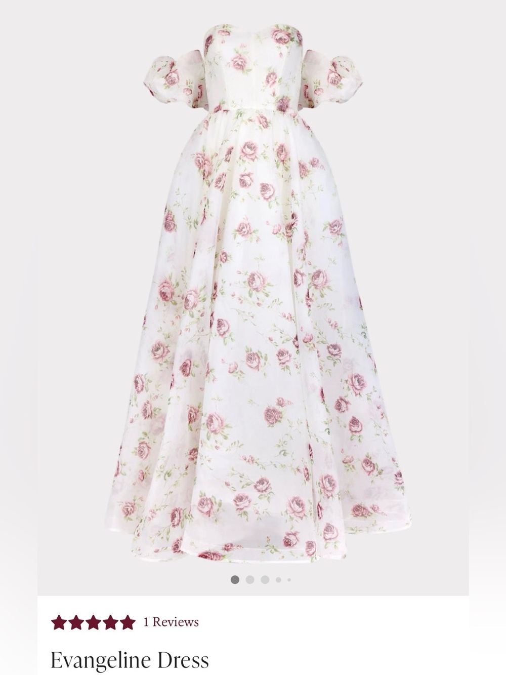 JessaKae White Strapless Maxi Dress with Pink Floral Print